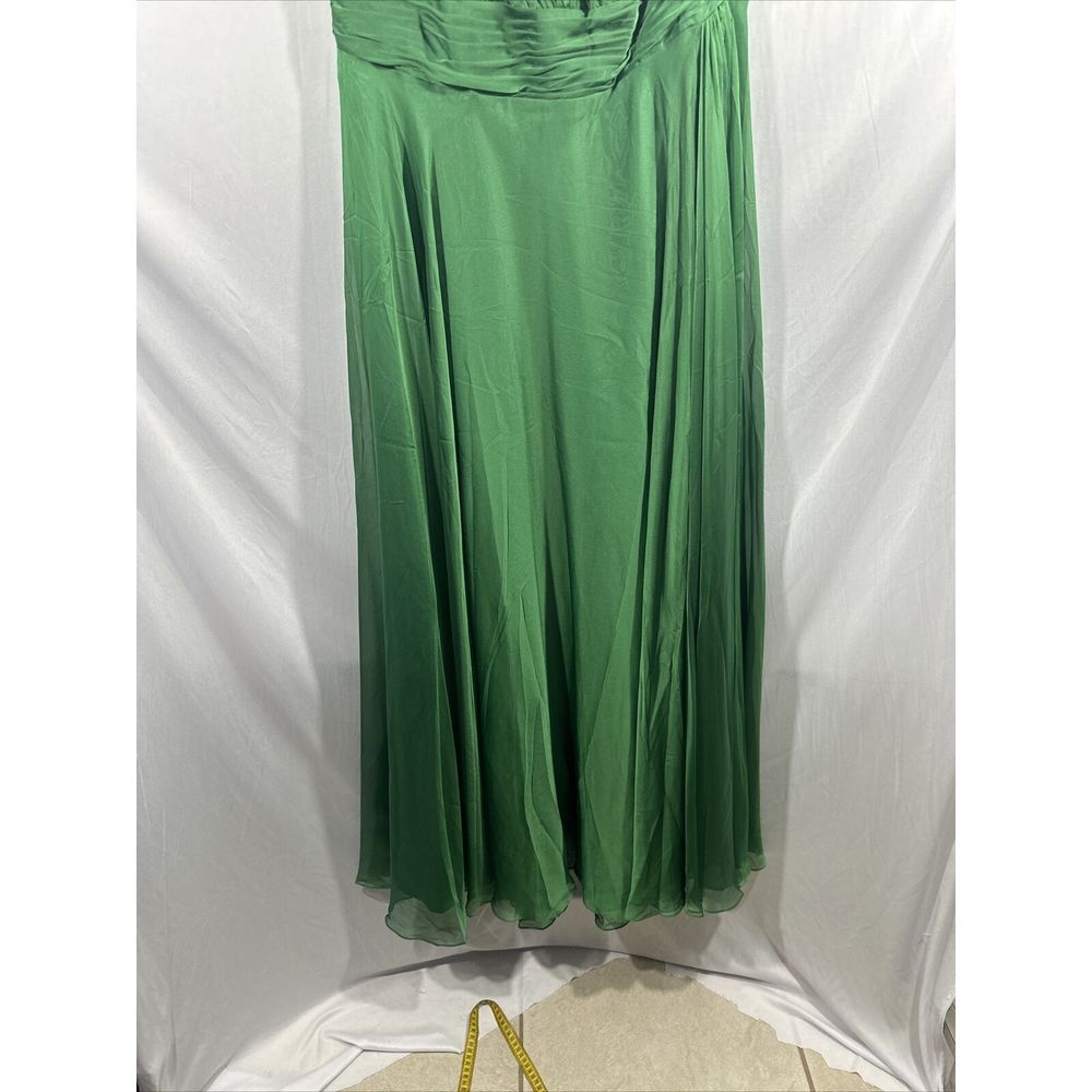 NWD $398 Mac Duggal [ 14 ] Pleated One‎ Shoulder Chiffon Gown Green #G1782 - Picture 11 of 16